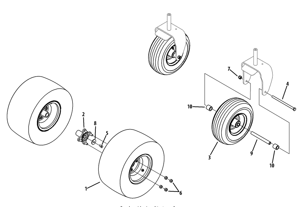 Wheels Diagram and Parts List for Z-FORCES48 (17AI5BHB-17AI5BHB010)(2013) Cub Cadet Lawn Tractor